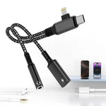 Opluz Lightning&usb To 3.5MM Headphone And Charger Adapter, 2-IN-1 Black. Fixed Price $26.11.