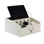 Neu Home Charging Station With Drawer, White, 12X12X6 Inches. Fixed Price $66.66.