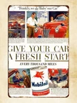 Wall 1941 Give Your Car Fresh Start Mobiloil Pegasus Horse Metal Tin Sign. Fixed Price $19.58.