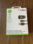 Belkin Universal Car Charger + Cable 10W/2.1 Amp/micro Usb Open Box. Fixed Price $12.50.