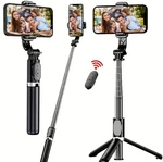 ALL-IN-1 Selfie Stick + Tripod W/ Wireless Remote For Iphone & Android Phones. Fixed Price $19.99.