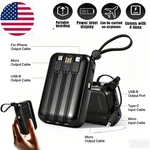 Portable Charger 22.5W 50000MAH Usb & Out Power Bank Fast Charging + Cables. Fixed Price $18.99.