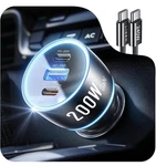 Lisen 200W Car Charger Usb Fast Gan Pd 140W Black. Fixed Price $22.50.