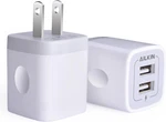 Usb Wall Charger, Adapter, Ailkin 2-PACK 2.1A Dual Port Quick Plug Cube. Fixed Price $15.11.