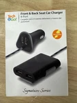 Tech And Go 9.6 Amp 4-PORT Front Back Seat Charger 141-0412-TG3. Fixed Price $7.99.