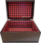 Buffalo Plaid Wooden Storage And Keepsake Box Hinge Dark Oak For Home Decor. Fixed Price $49.95.