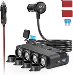 Qidoe Cigarette Lighter SPLITTER,300W 4-SOCKET Car Charger Adapter With Dual PD3. Fixed Price $37.79.