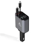 Autosky 4-IN-1 Retractable Fast Charger For Cars: 100W Usb-c. Fixed Price $10.97.