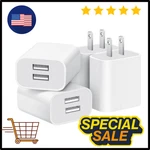 4 Pack Usb Wall Charger, Dual Port Plug Adapter For Outlet Charging Block,. Fixed Price $16.99.