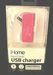 Ihome Universal Rapid Usb Wall Charger Hot Pink / IH-CT115P. Fixed Price $11.23.