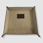 $86 Bey-berk Brown Leather Qi Wireless Snap Valet Tray Charger Station. Fixed Price $20.98.