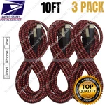 3PACK 10FT Braided Usb Charging Cable Charger Cord For Apple Iphone 14 13 12 8 7. Fixed Price $13.81.