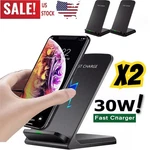 2 Pack Wireless Fast Charger Stand Dock Cradle For Apple Iphone Samsung Galaxy. Fixed Price $15.99.