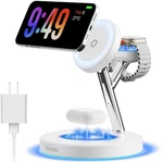 New 3 1 Charging Station For Apple Compatible With Magsafe Charger Stand F.... Fixed Price $48.55.