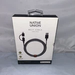 New Native Union Belt Braided Cable Twin Head Micro Usb / 8-PIN 6.5' Zebra. Fixed Price $18.99.