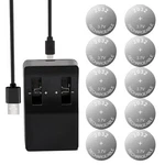 Rechargeable BATTERY,3.7V LIR2032 With Charger 10 Pack, Black. Fixed Price $29.71.