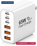 65W Usb-c Charger Block 6-PORT Multiport Pd+qc Fast Wall White. Fixed Price $16.99.