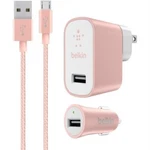 Belkin Mixit Micro Usb Car Vehicle Wall Head Charger Kit Rose Gold Samsung Lg. Fixed Price $18.99.