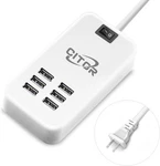 Usb Charger, 6 Port Charging Station For Multiple Devices, White. Fixed Price $14.88.