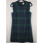 Preppy Academic 10P Dress Sleeveless Knee Green Navy Plaid Money Minimalist. Fixed Price $40.00.