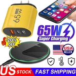 65W Wall Fast Charger Wireless Charging Pad For Samsung S26 S25 Fe S24 Ultra S23. Fixed Price $18.99.