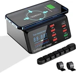 Usb Charger Hub Asometech 100W 8-PORT Desktop Multiple Charging Black. Fixed Price $53.79.