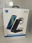 Just Wireless 3-IN-1 Qi Charging Pad Compact Design With 6' Tpu Cable Black. Fixed Price $12.99.