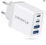 European Travel Plug Adapter, 40W 4-PORT Usb Wall Charger Type Fast. Fixed Price $10.00.