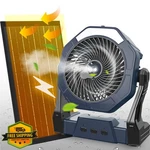 Ausic 10W Solar Misting Fan 8" Rechargeable Camping Water Spray. Fixed Price $64.99.