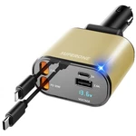 Upgraded Superone Retractable Car Charger 4 In 1, Fast Phone Yellow. Fixed Price $30.66.