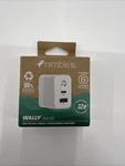Nimble Wally Duo (32W) Dual-port (usb-c And Usb-a) Charger Polar White. Fixed Price $10.00.