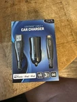 Solaray Cable + Car Charger For Iphone/ipad/ipod 3 Ft New Black. Fixed Price $8.00.