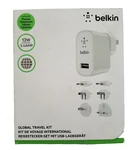 Belkin Global Travel Kit Single 12W Usb Wall Charger (6 Adapters) - White New. Fixed Price $9.75.
