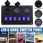6 Gang Toggle Rocker Switch Panel Dual Usb For Car Boat Marine Rv Truck Blue Led. Fixed Price $28.49.