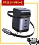 Ugreen Gan 100W Usb Retractable Built-in Cable With 3 Ports Fast Wall Charger. Fixed Price $82.99.
