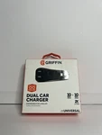 Griffin Fast Dual Car Charger Longlife Usb 2X10 Watt Black Universal. Fixed Price $14.99.