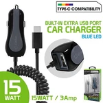 High Powered 3 Amp 15 Watt Type-c Usb Car Charger Extra Port For Galaxy S8. Fixed Price $14.39.
