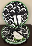 Kate Spade New York X Target 10.5" Melamine Dinner Plate 4PC Set Blk/cream/grn. Fixed Price $43.00.
