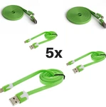 5X Lot Usb Cable Iphone 6S Plus 5S 5C Data Sync Charger Green Noodle. Fixed Price $8.87.