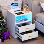 Dnbss White Led Nightstand With Charging Station 24-COLOR Rgb Lights, Sma.... Fixed Price $120.83.