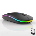 Guiheng Wireless Bluetooth Mouse,led Dual Mode Rechargeable Silent Slim Black. Fixed Price $9.74.