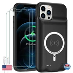 Jbubn Iphone 12 Pro Max 10800MAH Battery Case Wireless Charger Black. Fixed Price $61.19.