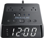 Jackyled Alarm Clock With 4 Usb Chargers Power 5.3 In* 1.8 In, Black. Fixed Price $60.34.