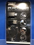 Trend Logic Elite 3PK Usb-c Adapters To C, A, Aux New In Package. Fixed Price $19.88.