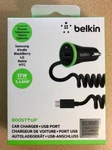 Belkin Boost-up Micro Car Charger W/usb Port Black 17 Watt 3.4 Amp Sealed. Fixed Price $13.99.