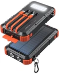 Traveler Solar Power Bank 45800MAH - Fast Charging 3 Cables Orange. Fixed Price $52.99.