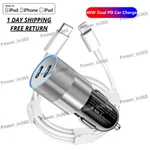 40W Dual Usb Fast Car Charger Adapter Socket Pd Cable For Iphone 13 12 11 Xr 8. Fixed Price $11.66.