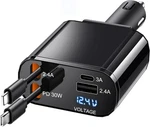 Ticci Retractable Car Charger 66W Usb With Cables, Black. Fixed Price $21.82.