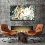 Black White Gold Abstract Stretched Canvas Print Framed Wall Art Home Decor A390. Fixed Price $47.41.