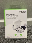 Belkin Boostcharge Dual Usb-a Wall Charger 24W, Usb-c To Cable W/strap. Fixed Price $14.99.
